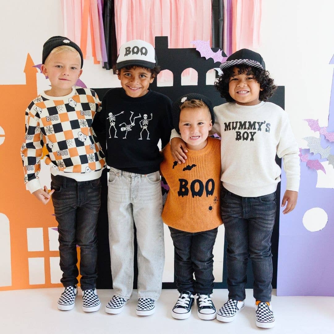 Boo Checkered Halloween Sweatshirt