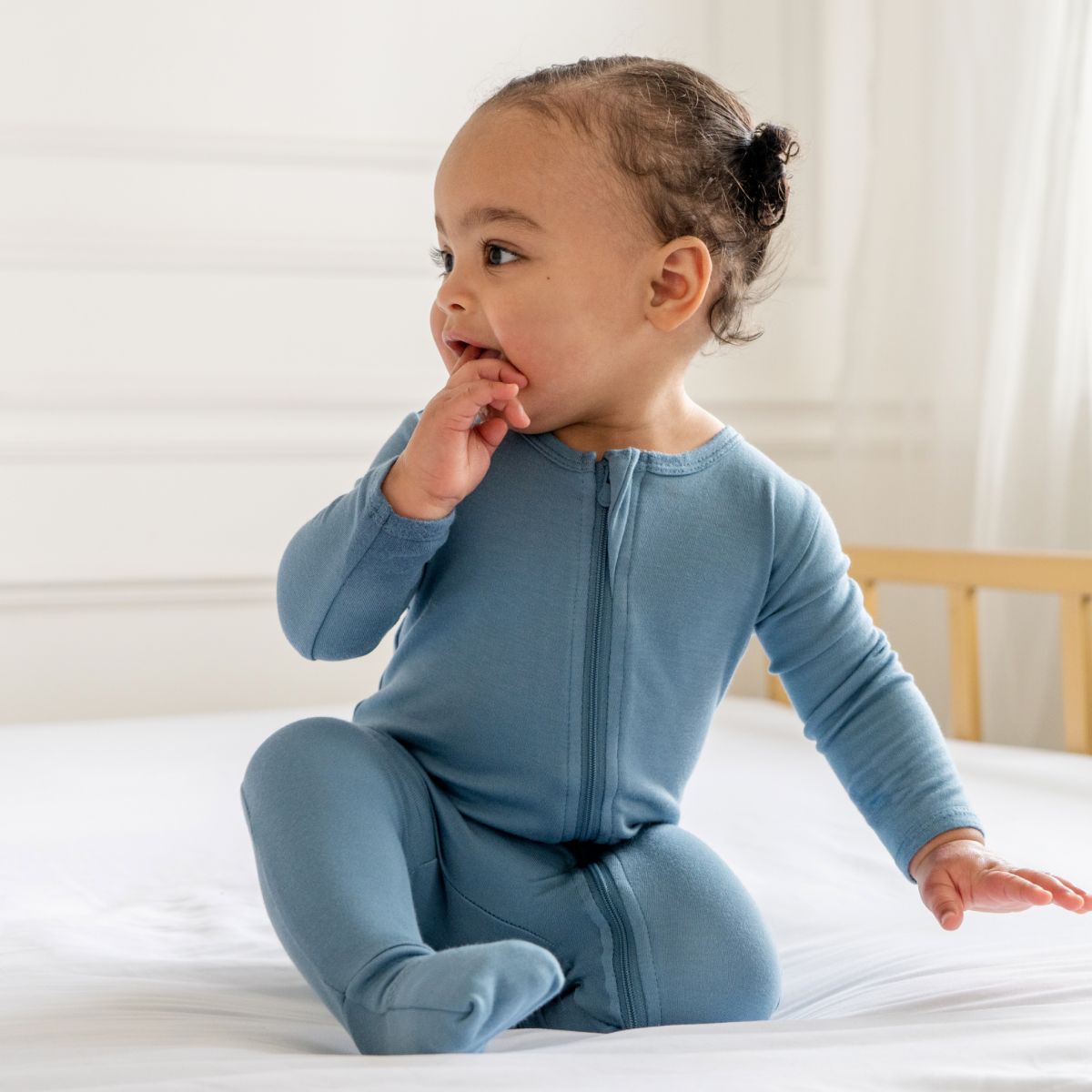 Baby Bamboo Pajamas w/ DreamCuffs® - Ocean Blue