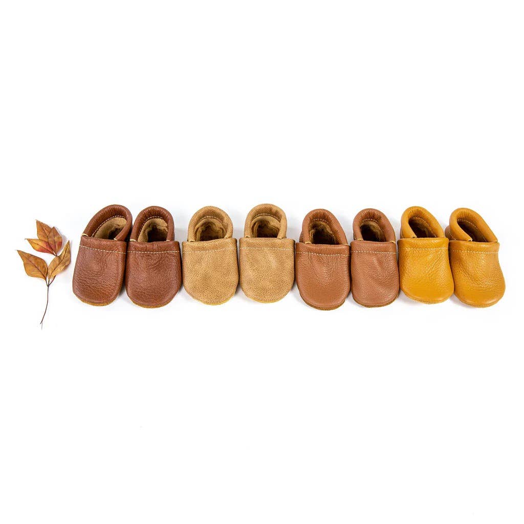 Warm Neutrals Loafer Leather Baby Booties & Toddler Boy Shoe