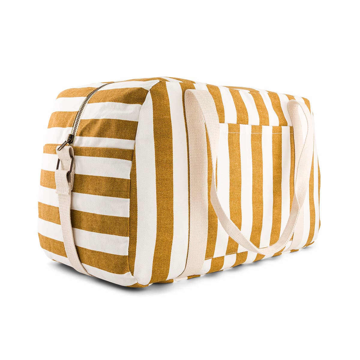 RAPHAEL DIAPER BAG - WEEKEND BAG STRIPES CARAMEL - ECRU