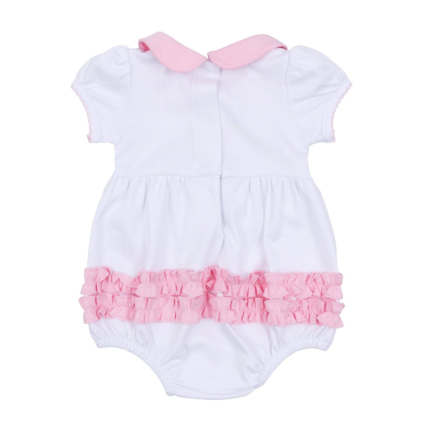 Precious Pumpkins Collared Ruffle Short Sleeve Bubble Pink