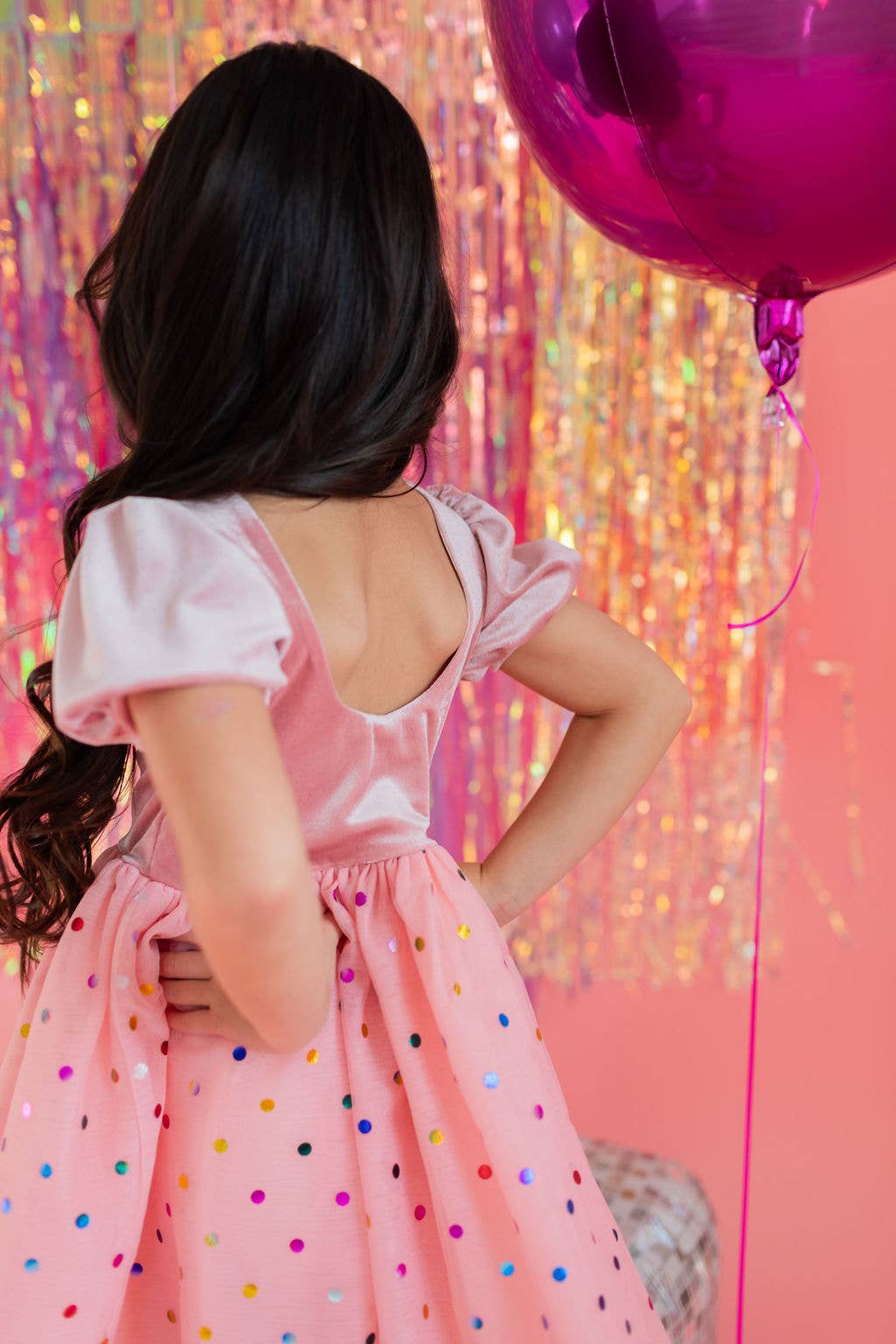 Diana in Soft Pink Confetti | Girls Luxury Dress