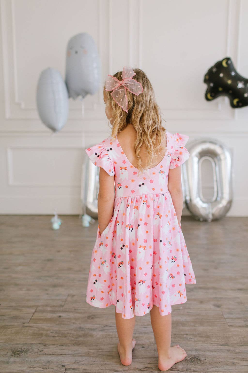 Olivia Dress in Floral Ghost | Girls Halloween Dress