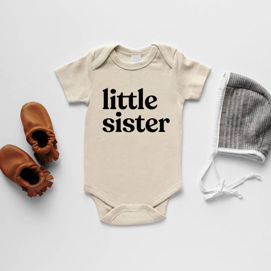 Cream Little Sister Organic Baby Bodysuit