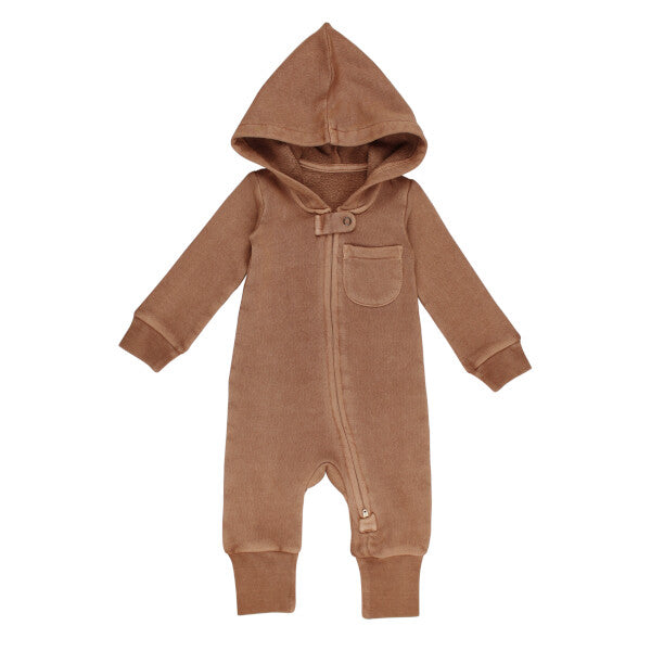 Organic Zipper Romper Latte