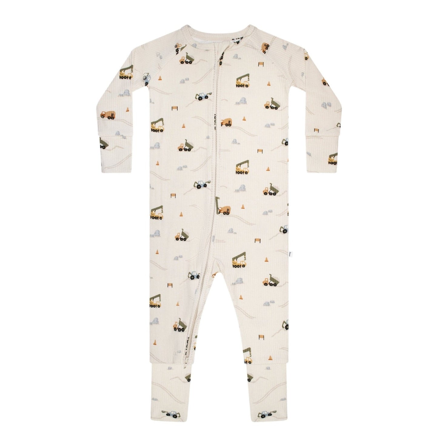 Construction Small Ribbed Zip Romper