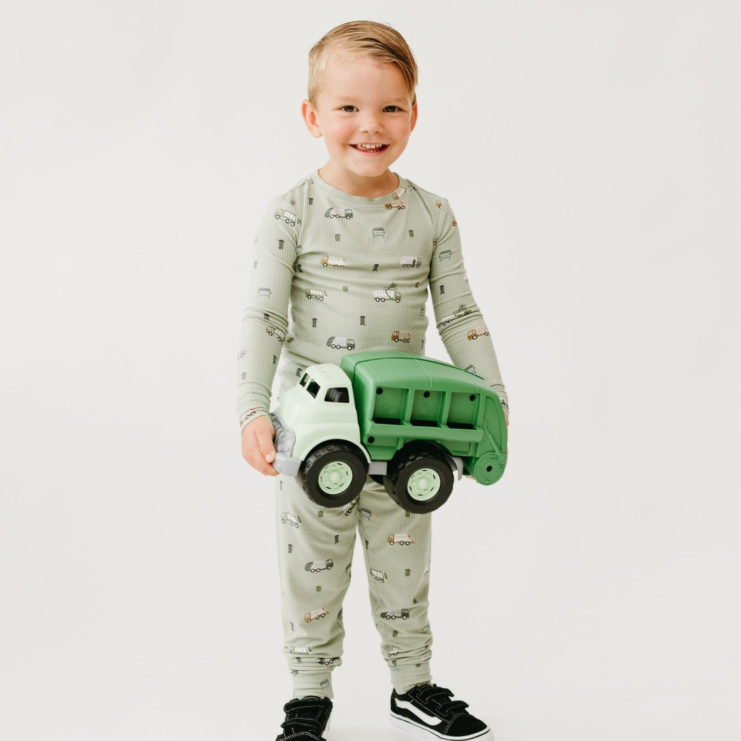 Trash Trucks Ribbed Two-Piece Set
