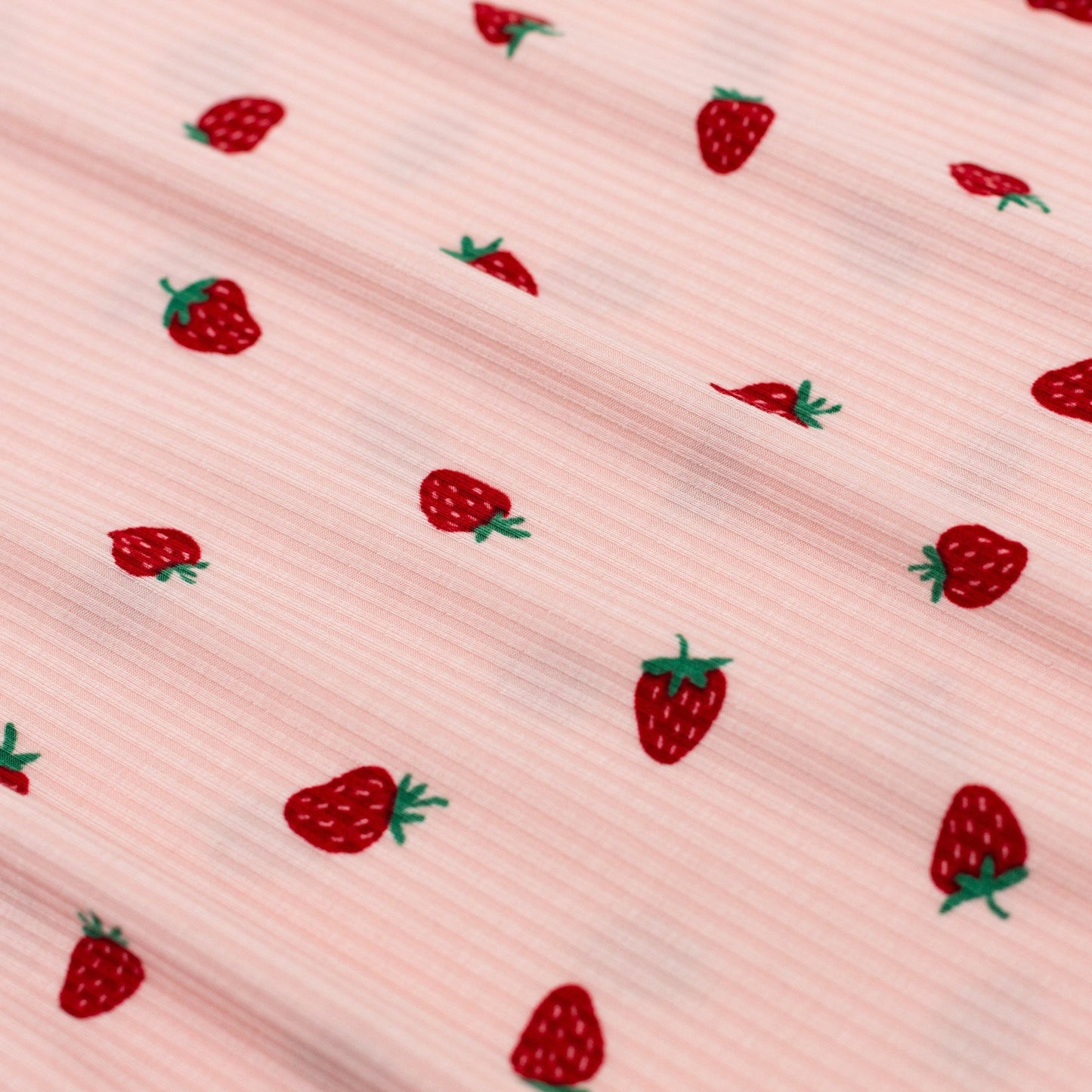 Strawberries Small Ribbed Flutter Sleeve Romper