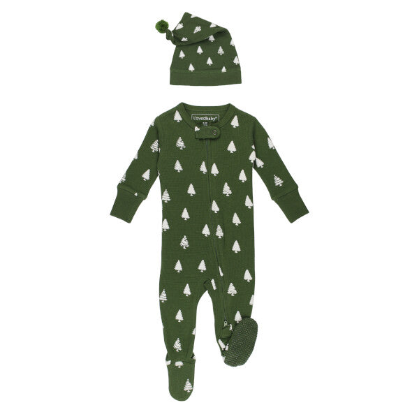 Holiday Thermal 2-Way Zipper Footie w/ Cap