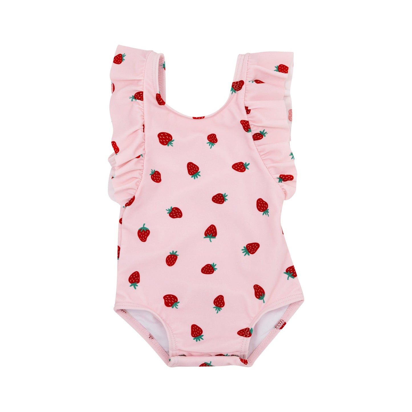 Strawberries Ruffle Sleeves One-Piece Bathing Suit