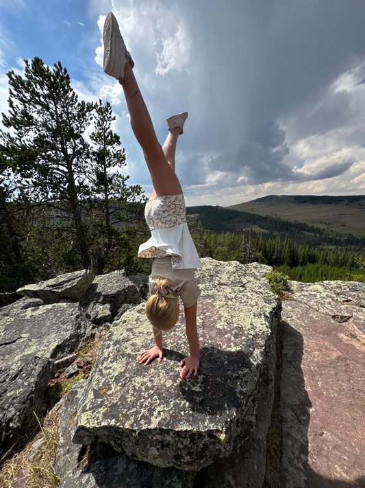 Harvet Floral Tan Tennis Skirt