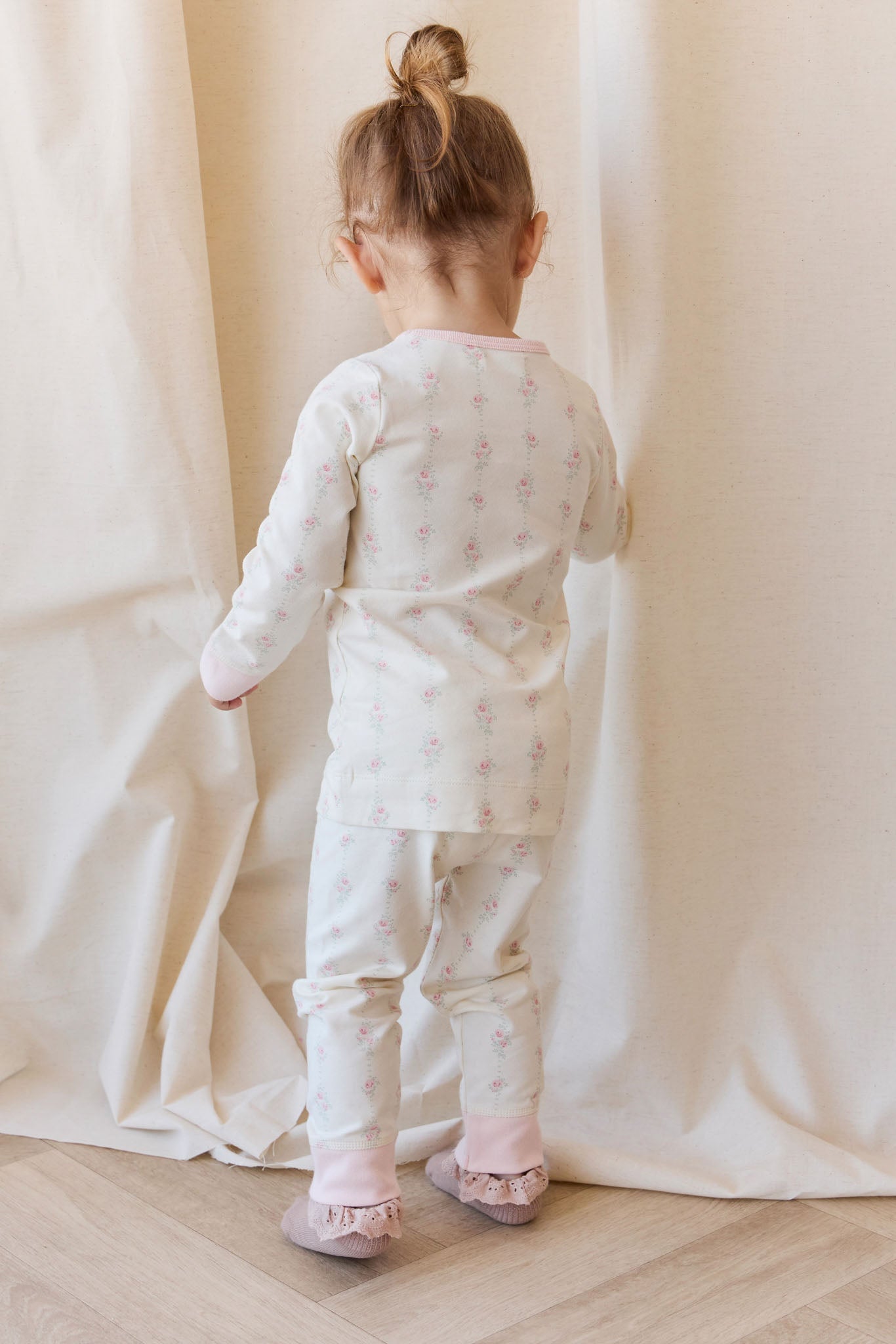 Organic Cotton Jude Long Sleeve Pyjama Set - Rose Trail