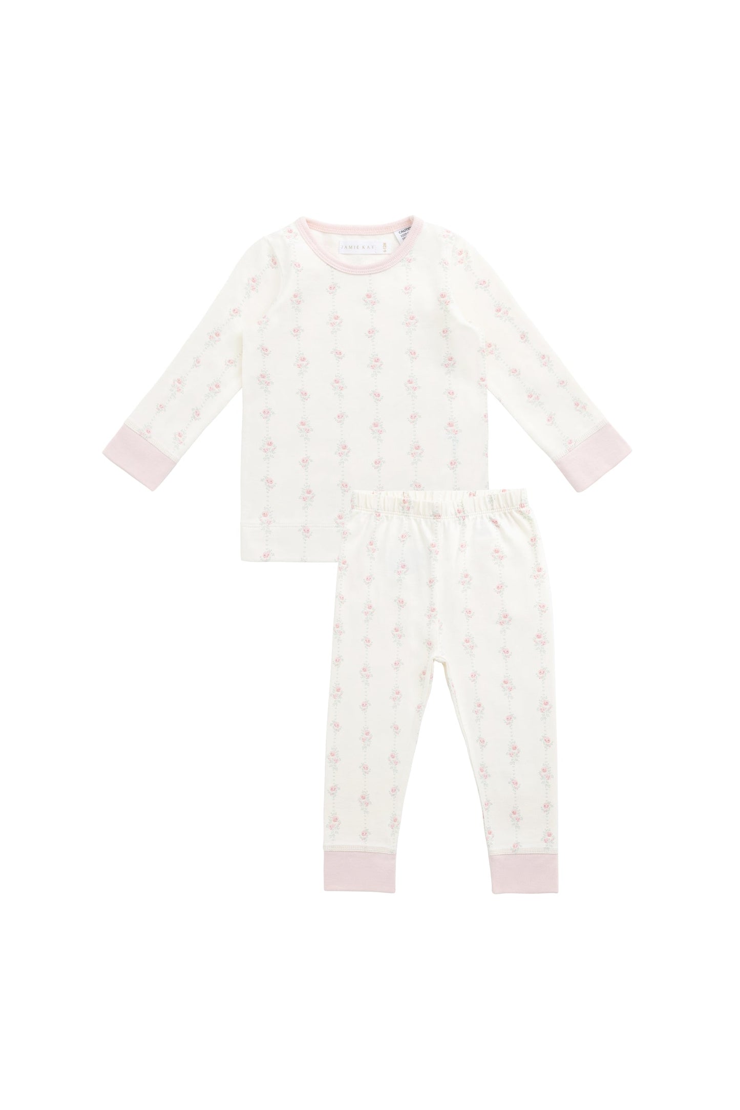 Organic Cotton Jude Long Sleeve Pyjama Set - Rose Trail