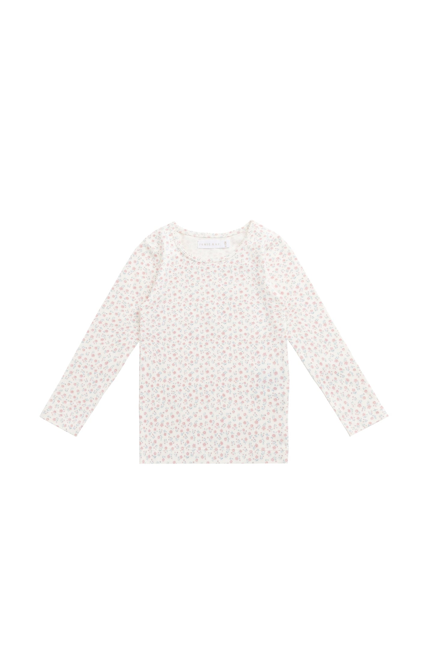 Organic Cotton Long Sleeve Top - Posy Garden Pink