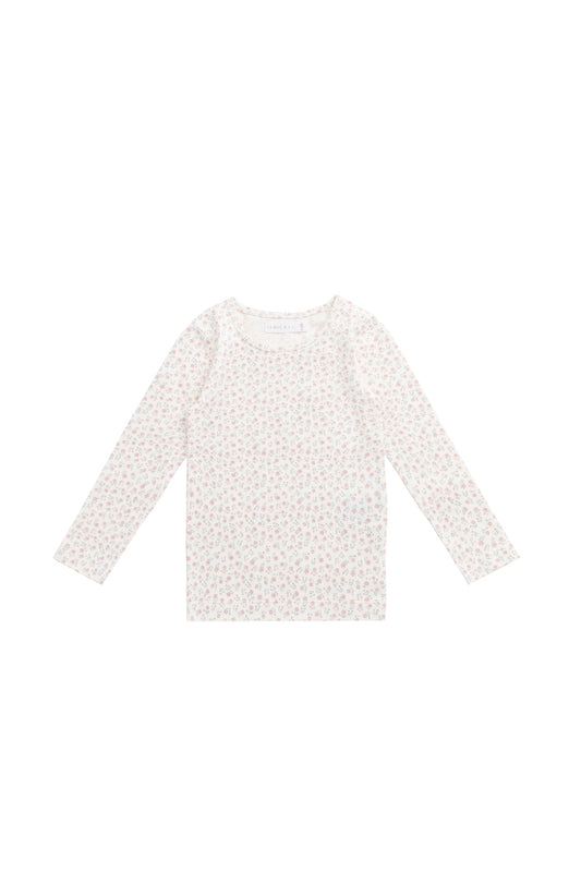 Organic Cotton Long Sleeve Top - Posy Garden Pink