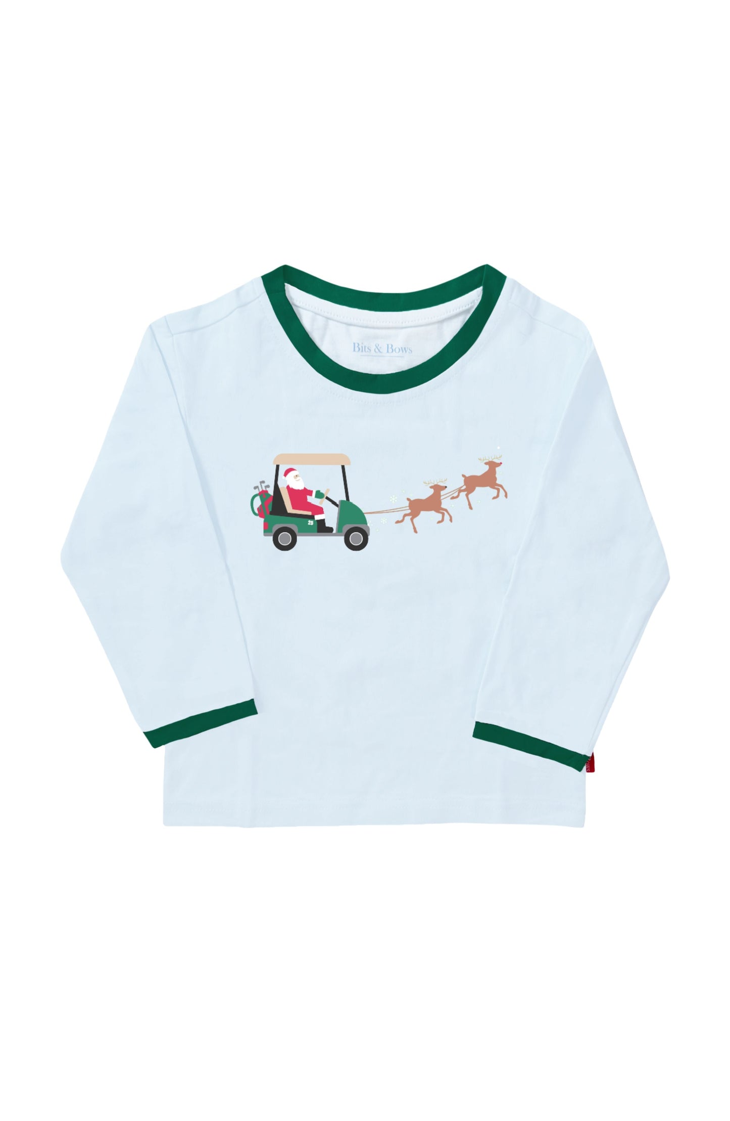 Golf Cart Santa Long Sleeve Tee