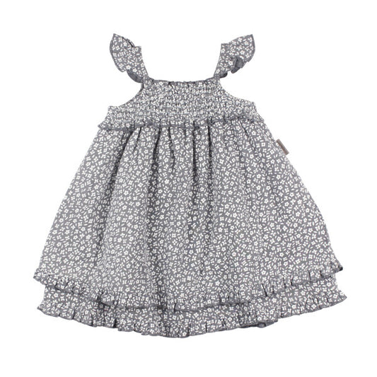 Organic Muslin Blueberry Floral Summer Dress Toddler