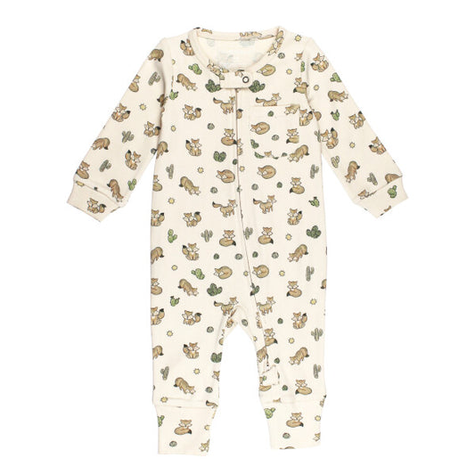 Oganic Footless 2 Way Zipper Romper Little Fox