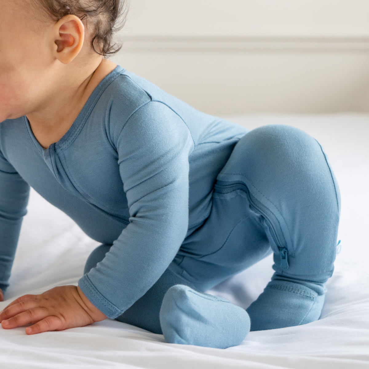 Baby Bamboo Pajamas w/ DreamCuffs® - Ocean Blue