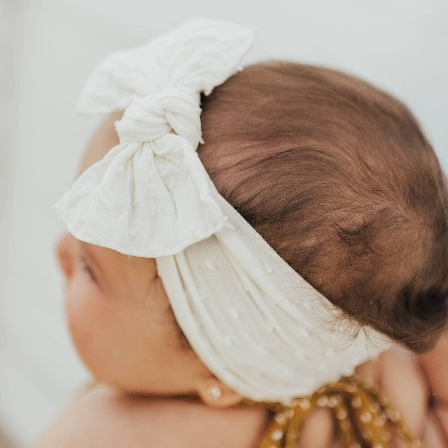 Baby Bling Shabby Dot Knot Soft Nylon Headband