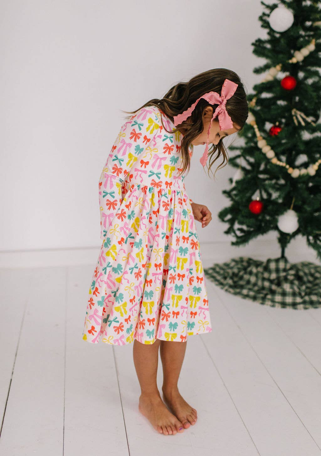 Gwendolyn Dress in Holiday Bows | Girls Dress