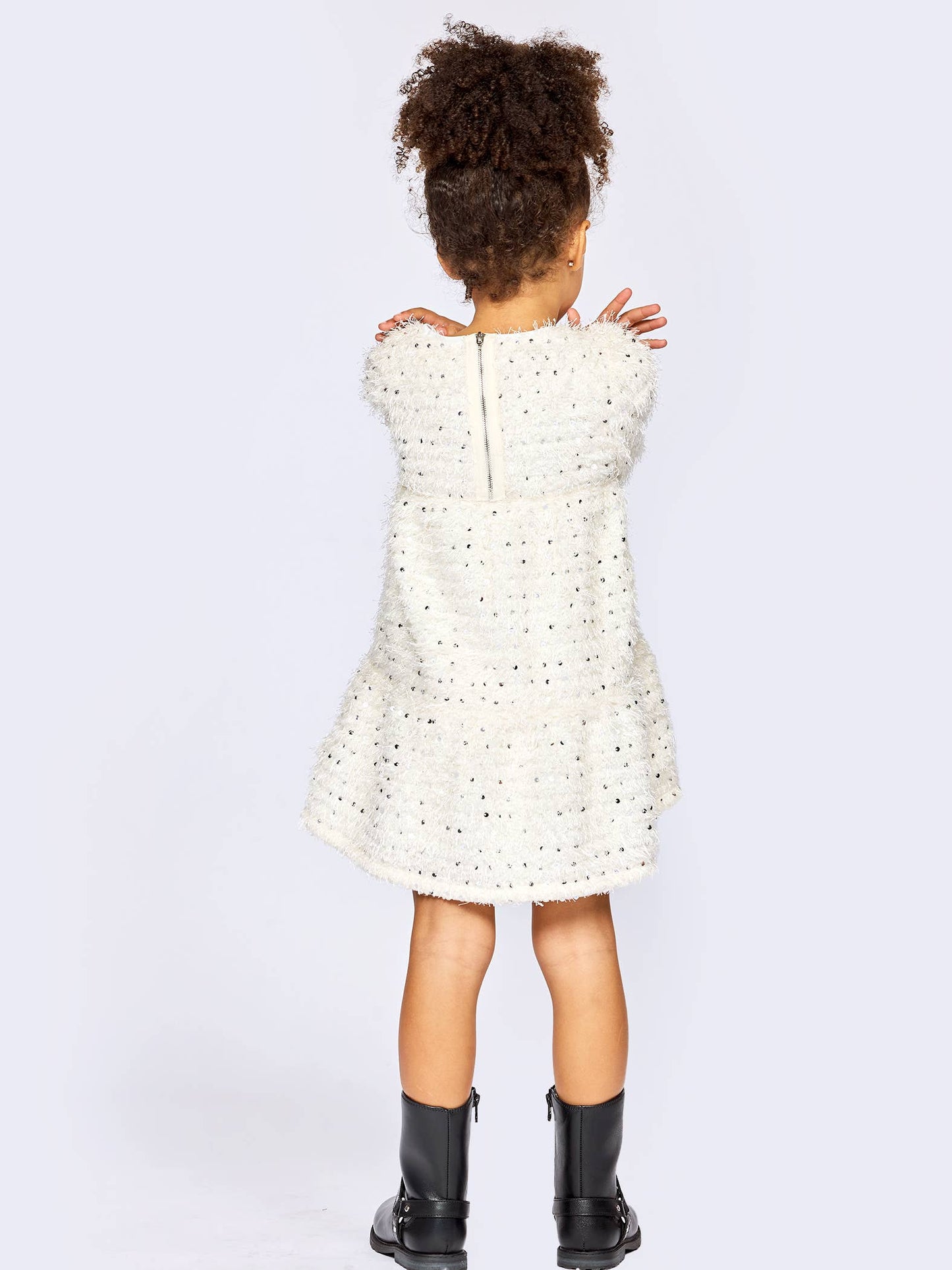 Tiered Dress W/ Sequin Bow Detail