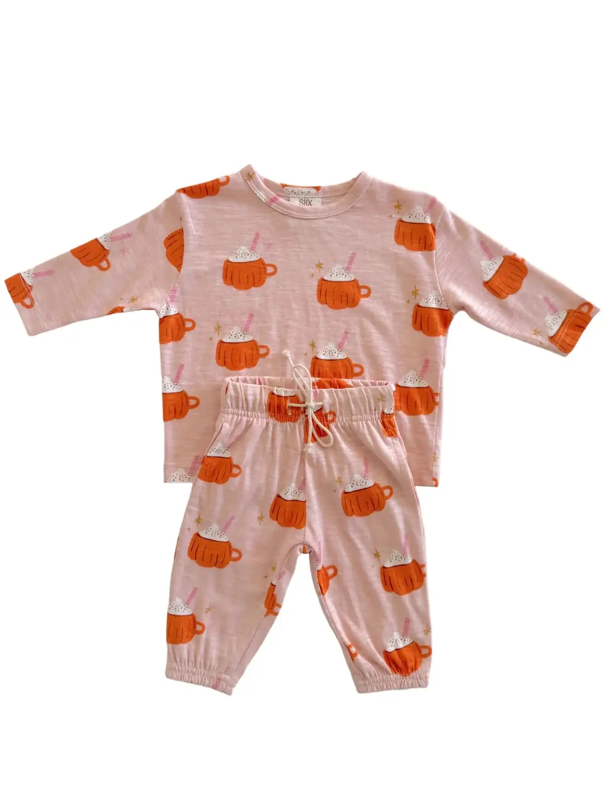 Pumpkin Mug Pink / Organic Long Sleeve Tee & Pant Set