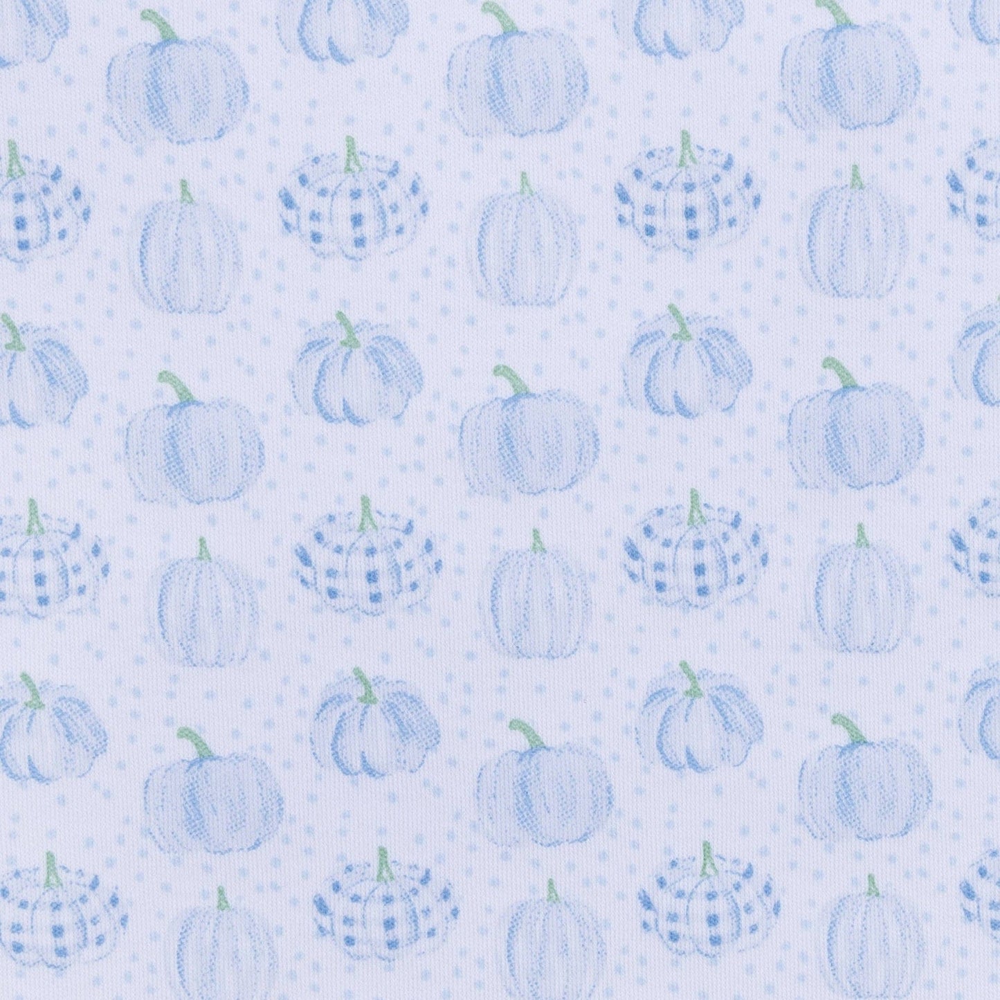 Precious Pumpkins Print Zip Footie Blue