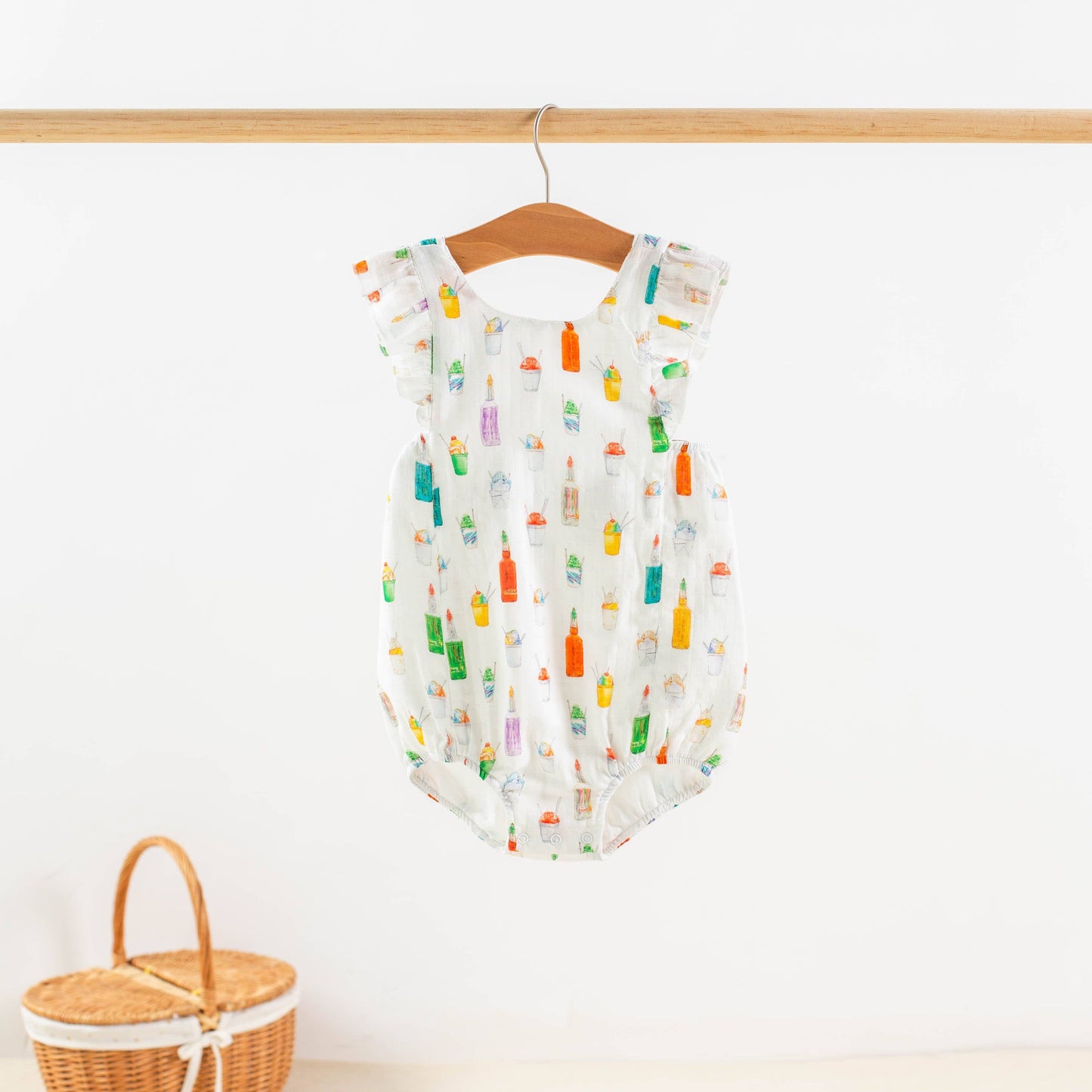 Sugar, Ice, & Everything Nice Organic Muslin Bubble Romper