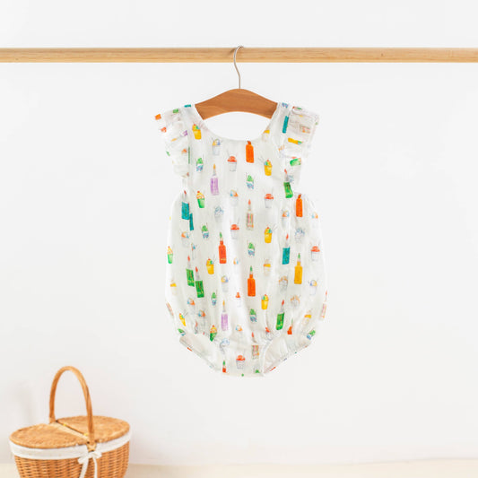 Sugar, Ice, & Everything Nice Organic Muslin Bubble Romper