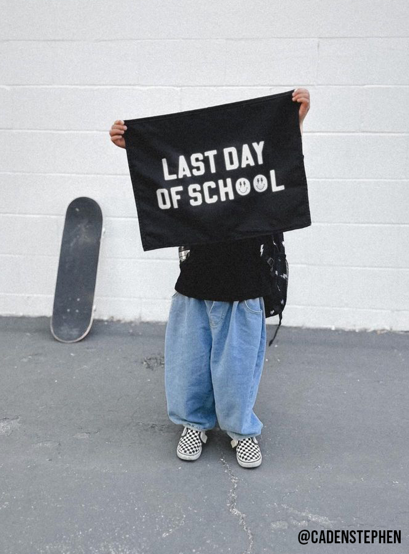 First / Last Day of School (Black) Reversible Banner Kids