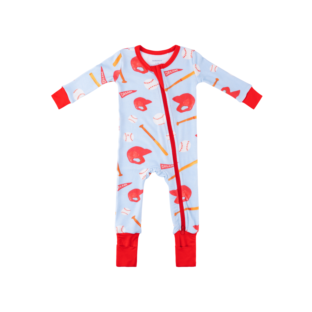 Baby Bamboo Pajamas w/ DreamCuffs® - Baseball