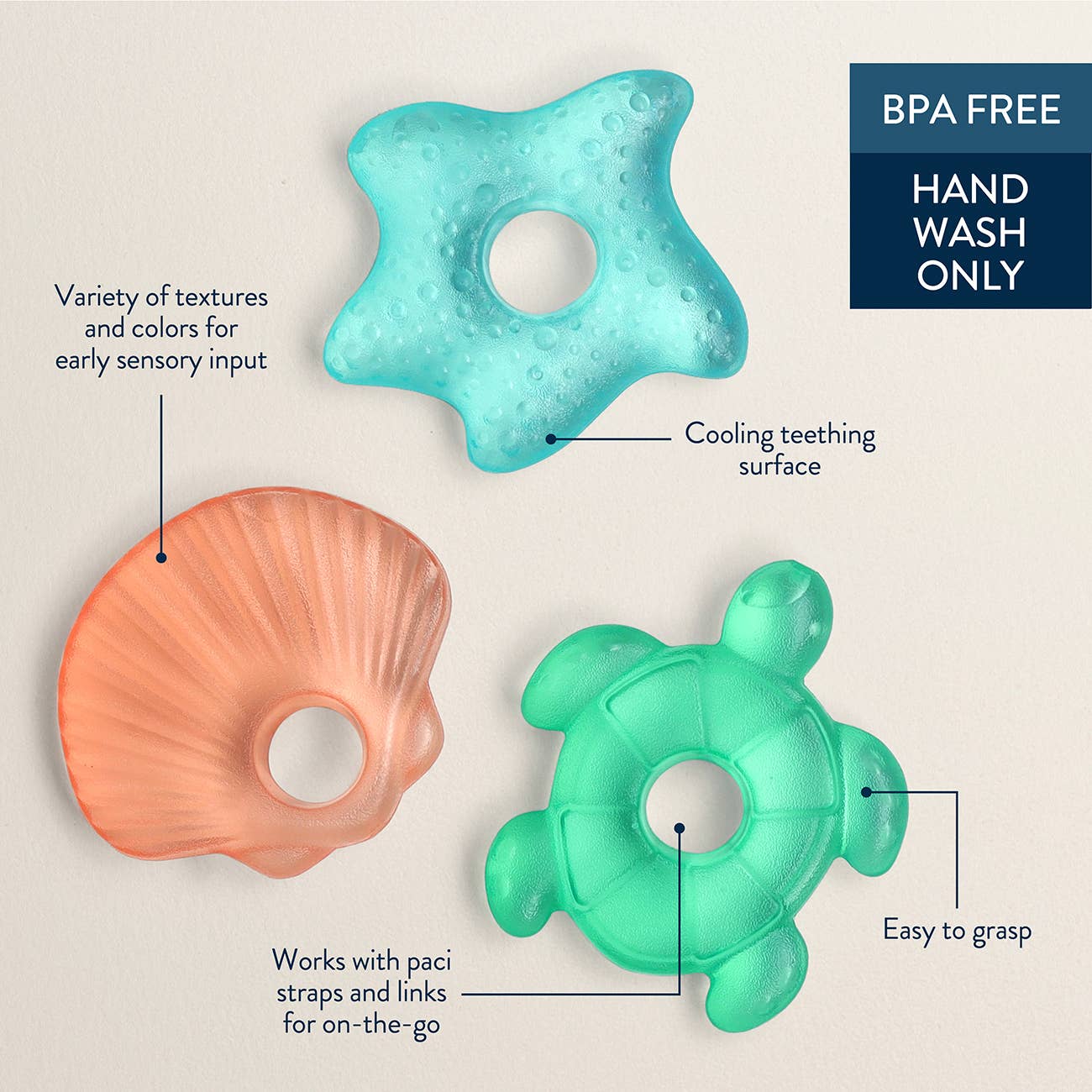 Cutie Coolers Water Filled Teethers (3-pack)