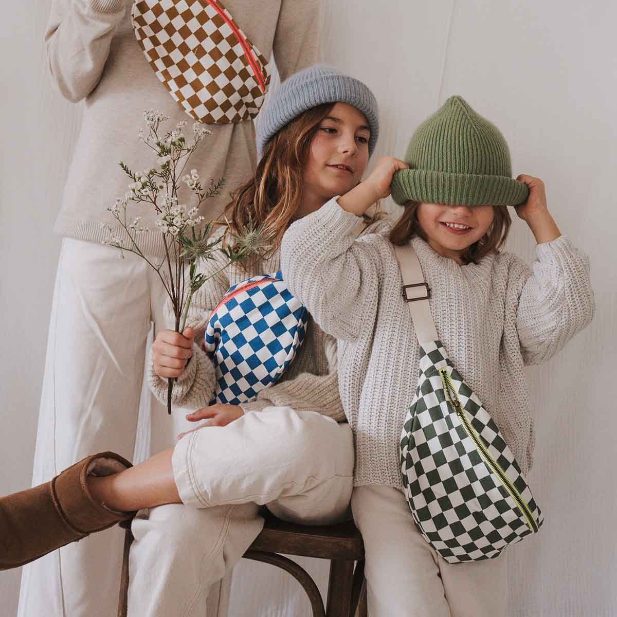 WOMEN BUM BAG CHECKERBOARD CARAMEL