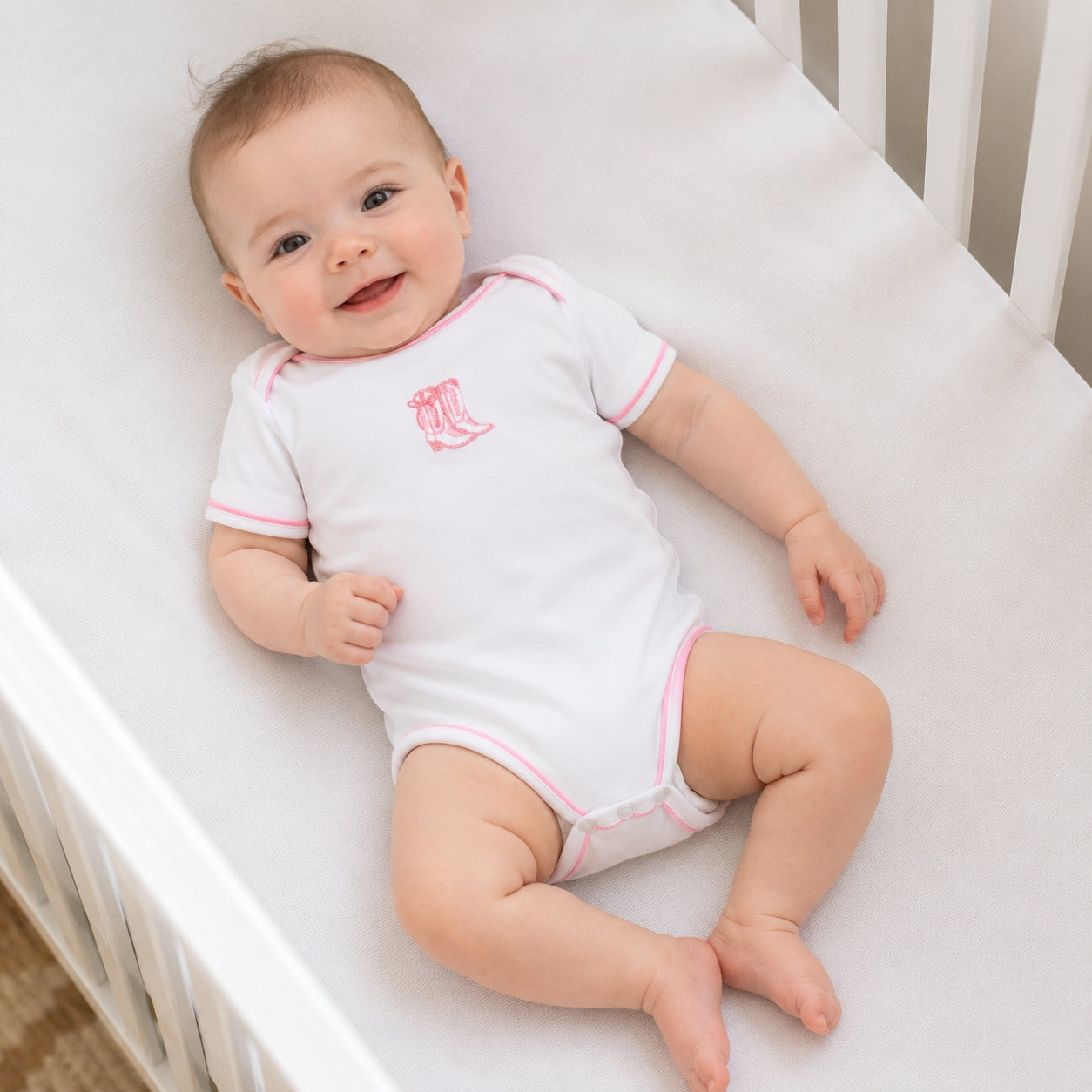 Darling Cowboy Boots Bodysuit Pink