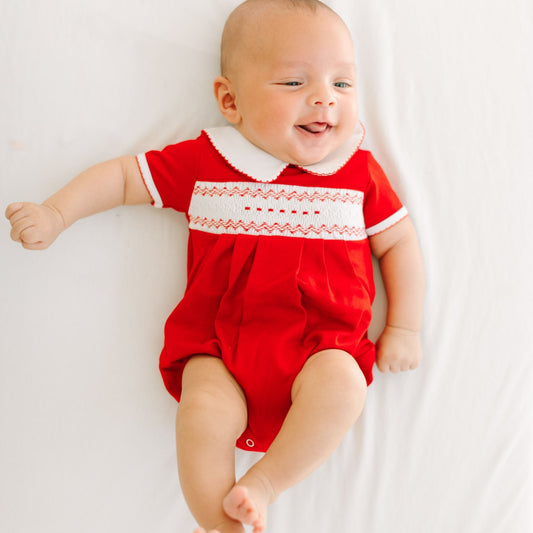 Chris and Eve's Classic Smocked Collared Bubble Boy