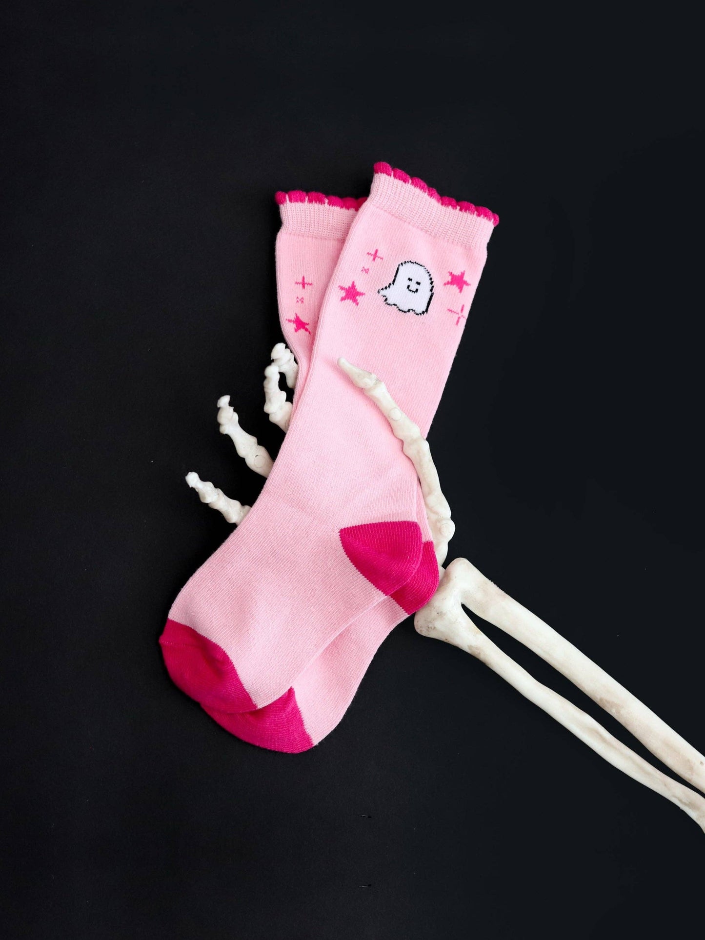 Pink Ghost Knee High Socks