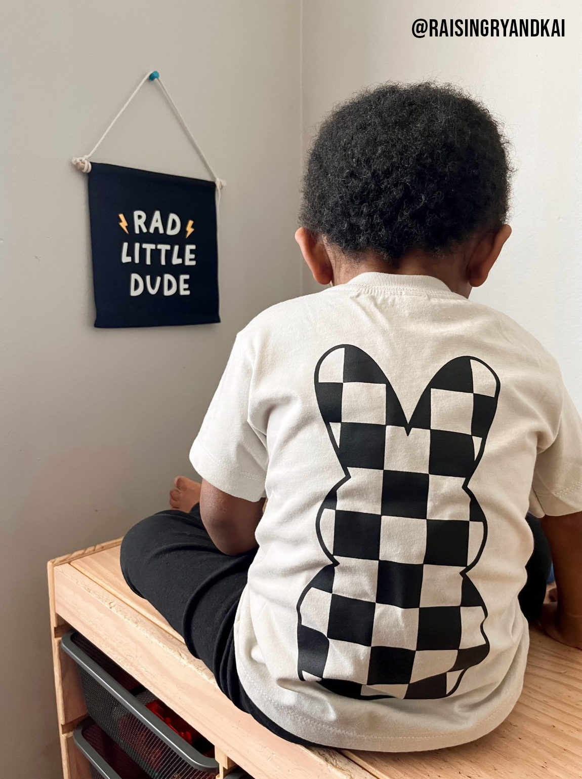 Rad Little Dude (Black) Canvas Hang Sign - Boys Canvas Banne