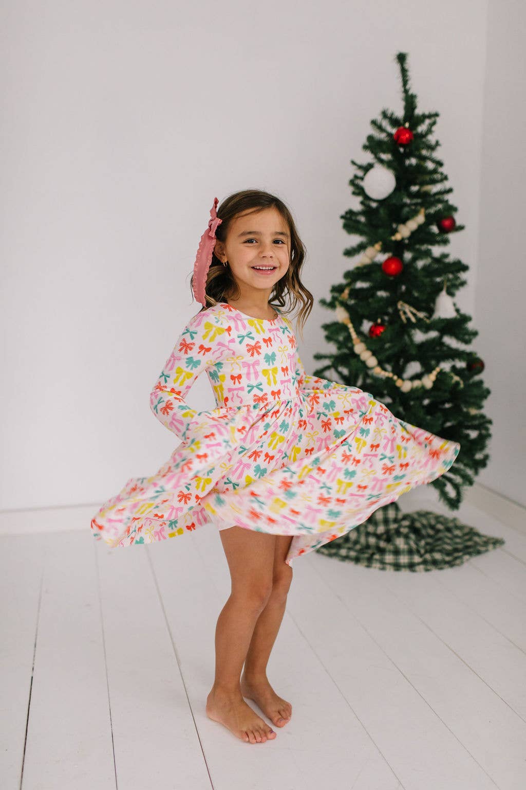 Gwendolyn Dress in Holiday Bows | Girls Dress