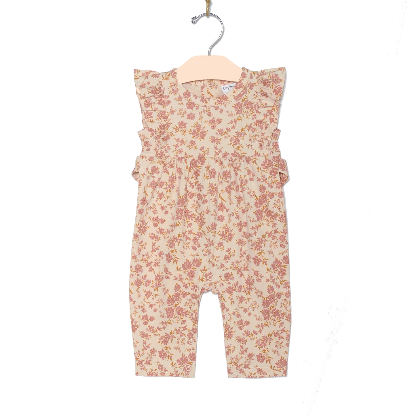 Flutter Long Romper- Blush Floral