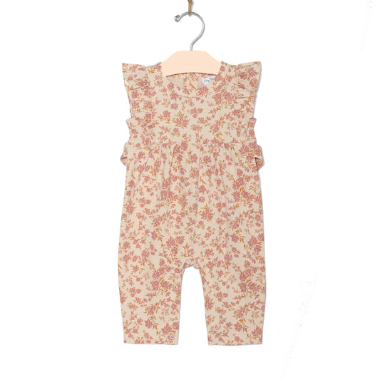 Flutter Long Romper- Blush Floral