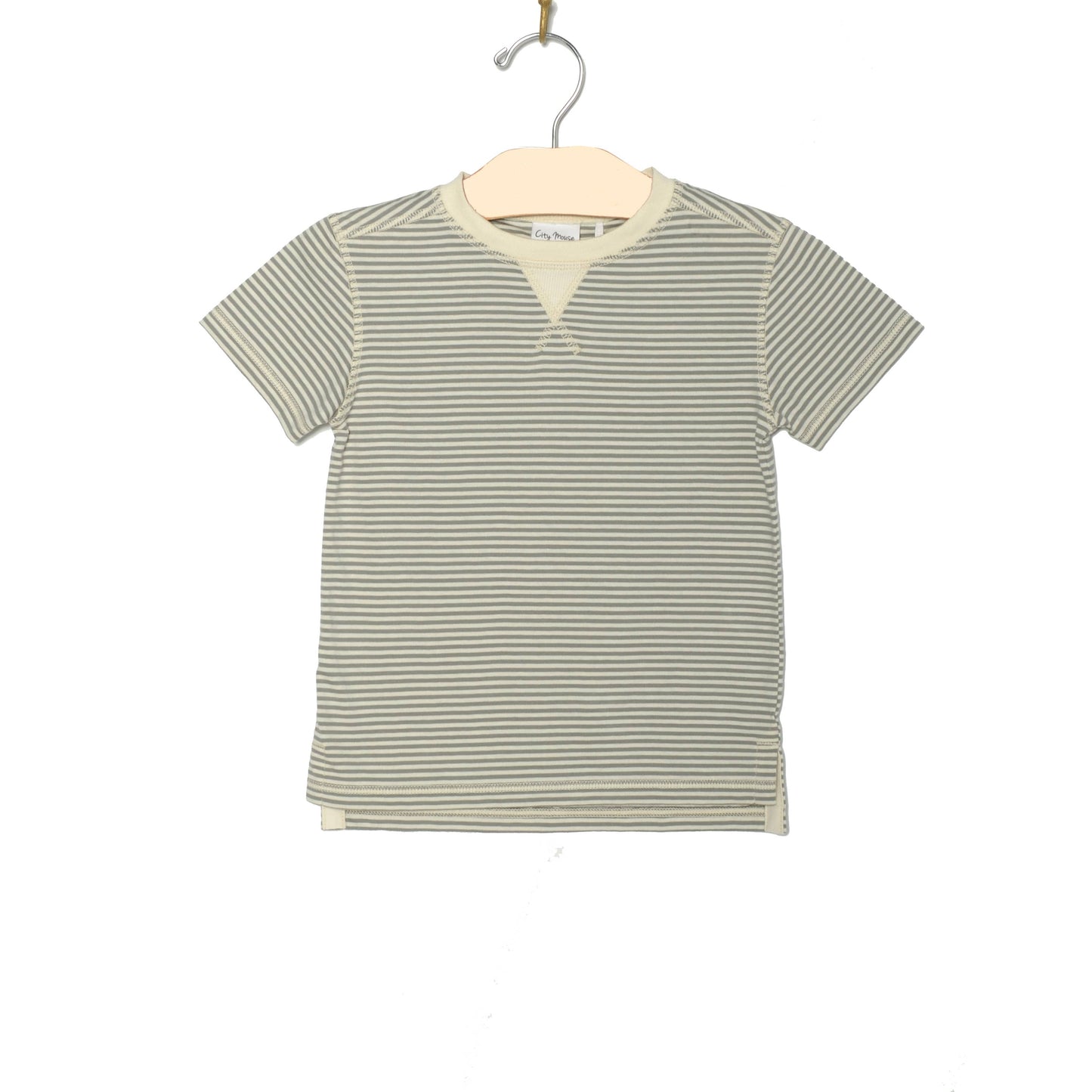 Whistle Patch Tee- Steel Stripe