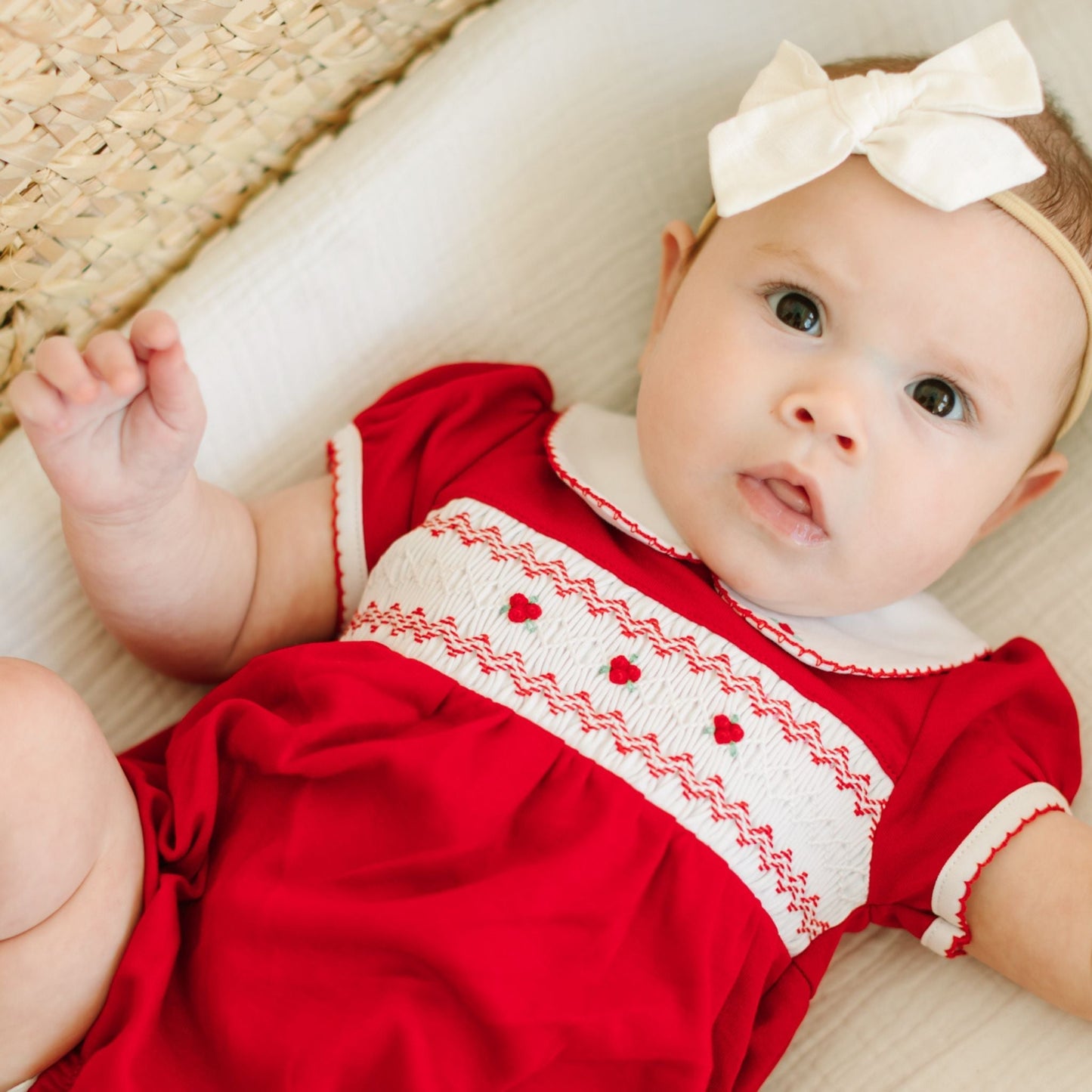 Chris and Eve's Classic Smocked Collared Bubble Girl