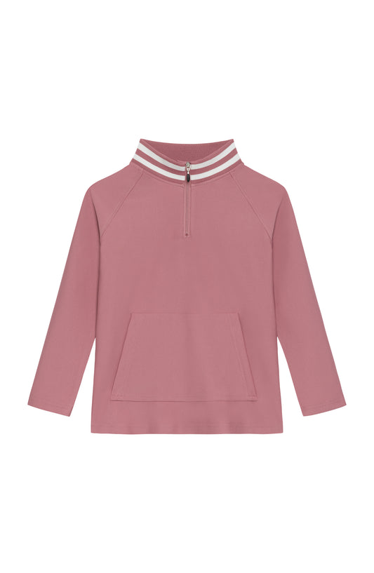 Girl's Half Zip - Dusty Pink