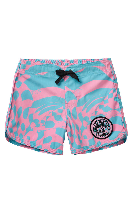 Scallop Retro Flare Boardshort Hazy Daze Bubblegum
