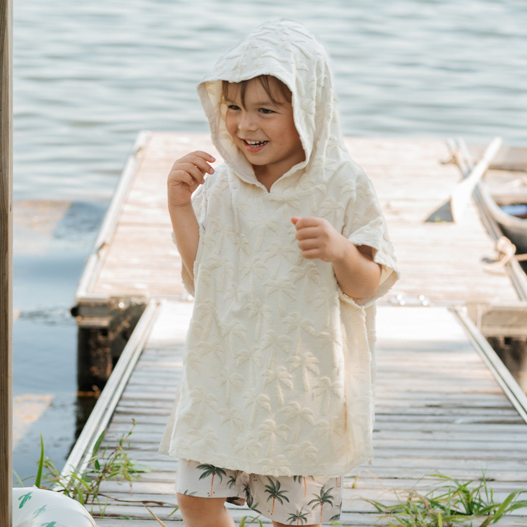 Palm Trees on Beige Beach Poncho