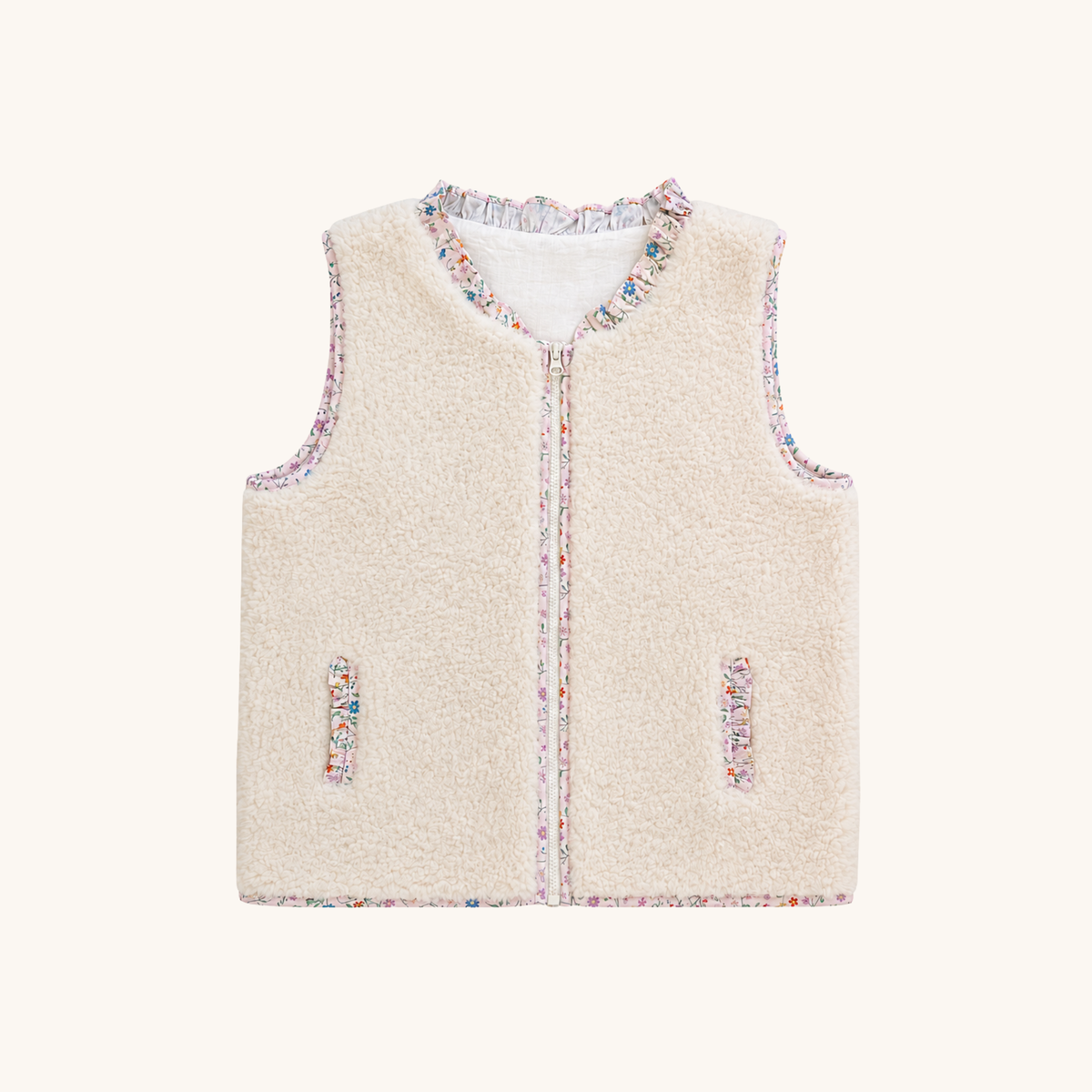 Nella June Sherpa Vest in Flora