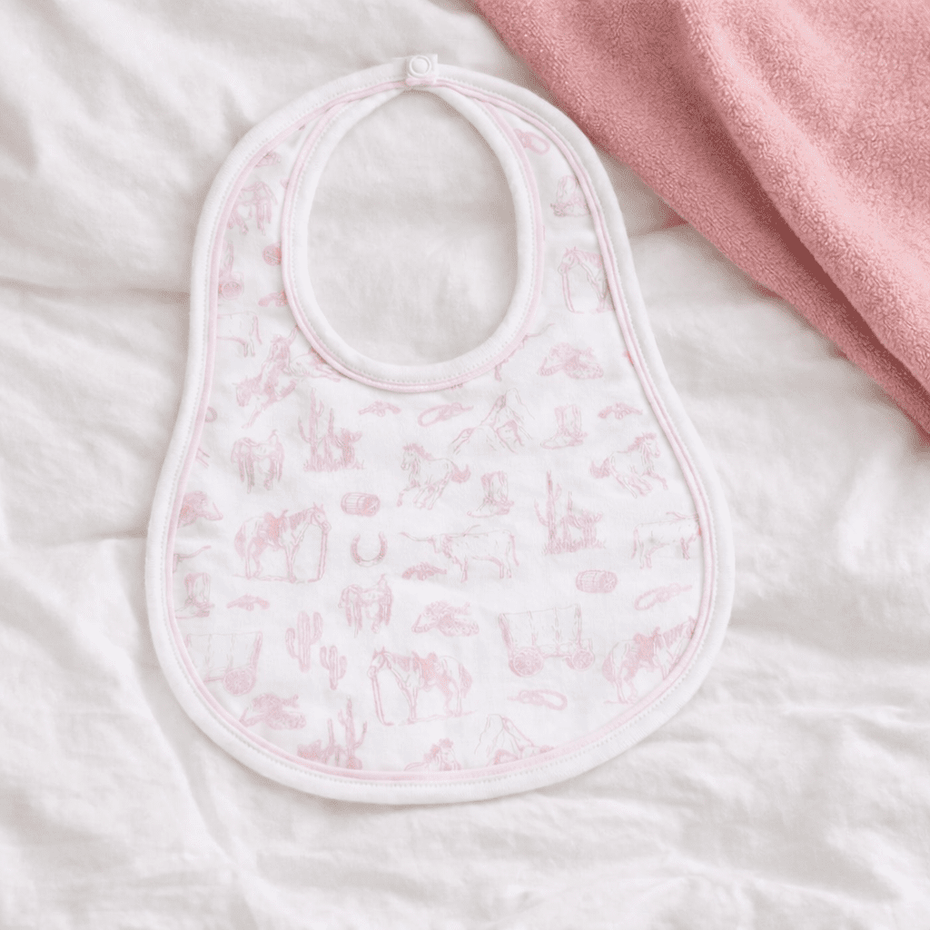 Magnolia Baby Wild West Toile Bib - Pink