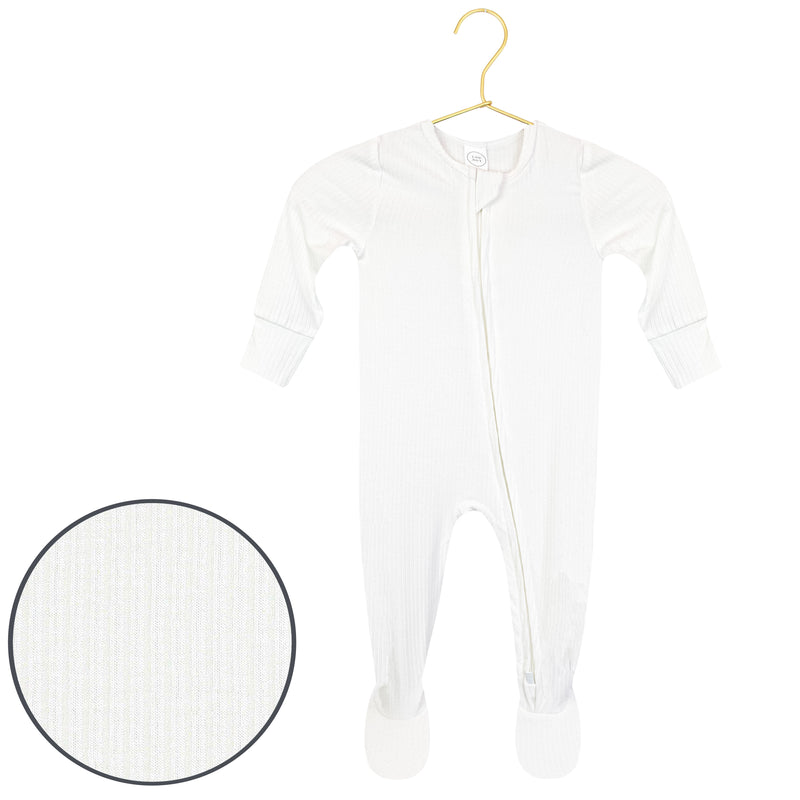 Wren Ribbed Zipper Footie