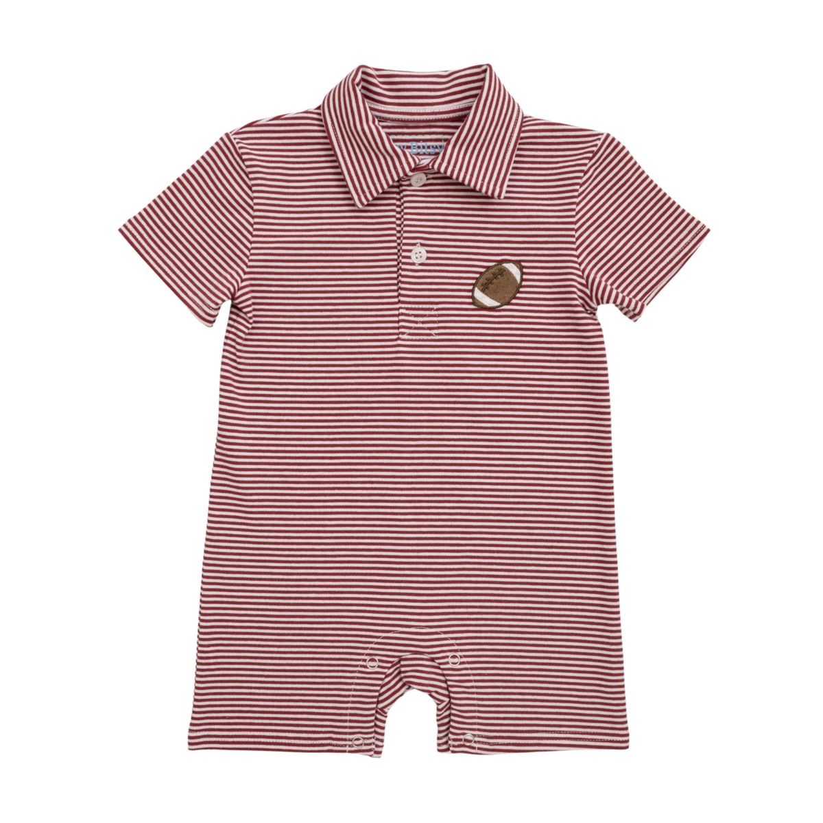 Football Polo Romper-Maroon